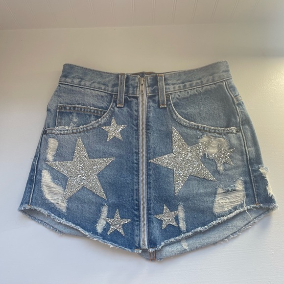Carmar Star Patch Denim Skirt - Picture 1 of 5